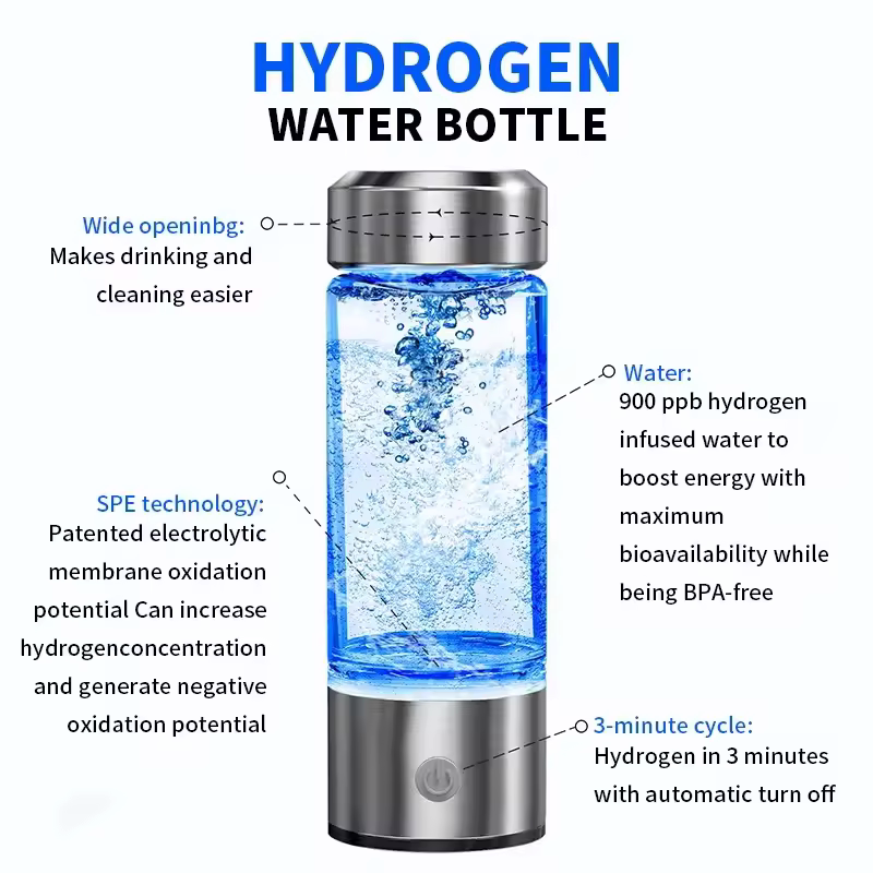 HydroVibex™ Hydrogen Water Bottle 15 oz (450 ml) – Portable & Powerful