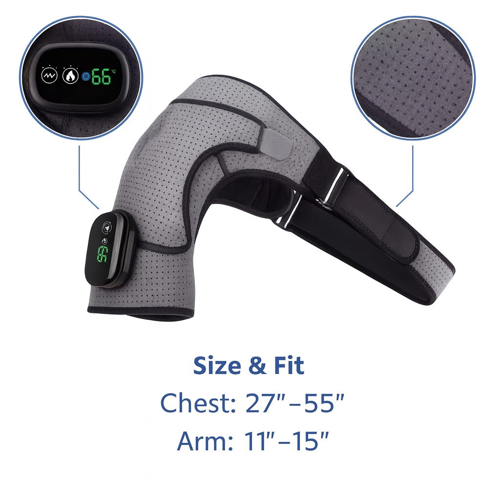 HydroVibex™ Electric Heated Shoulder Wrap – Pain Relief & Vibration Massage Therapy