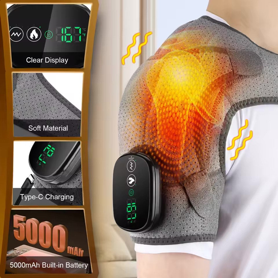 HydroVibex™ Electric Heated Shoulder Wrap – Pain Relief & Vibration Massage Therapy