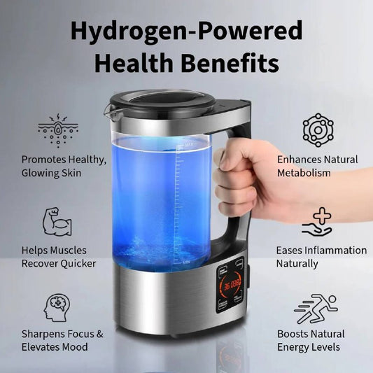 HydroVibex™ Hydrogen Water Pitcher 64oz (2L) Electric Ionizer 110V (240V) Water Filter Generator